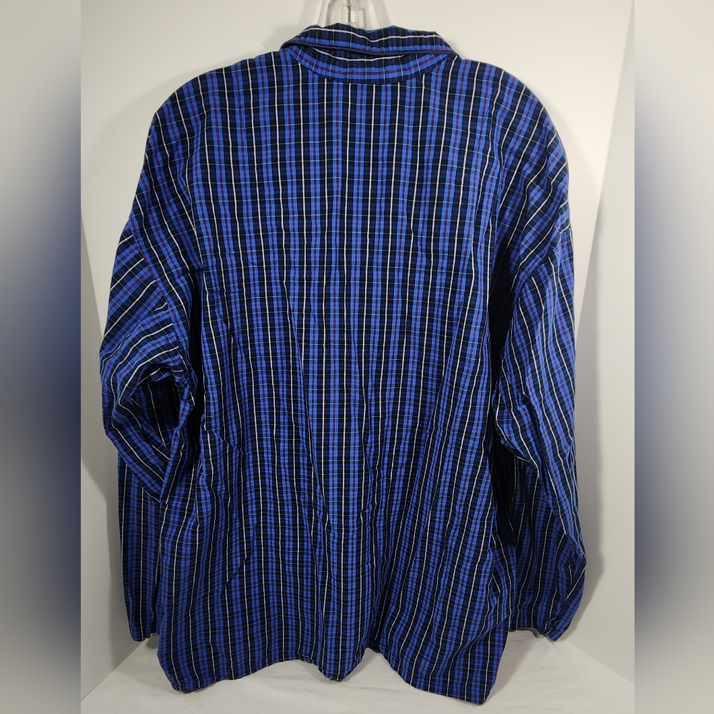 VINTAGE  Polo Ralph Lauren  Men's Pajama Top Plaid Size Extra Large Blue - Picture 7 of 10